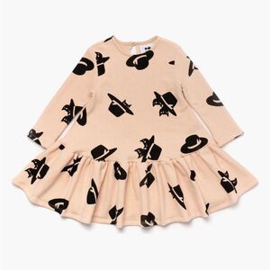 OmamiMini New 3-6 Months Pale Pink Cats and Hats Ruffle Dress